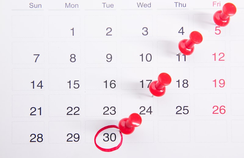 Calendrier avec dates marquées